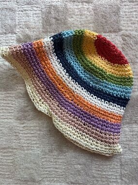 Rainbow Crochet Bucket Hat – Multicolor
